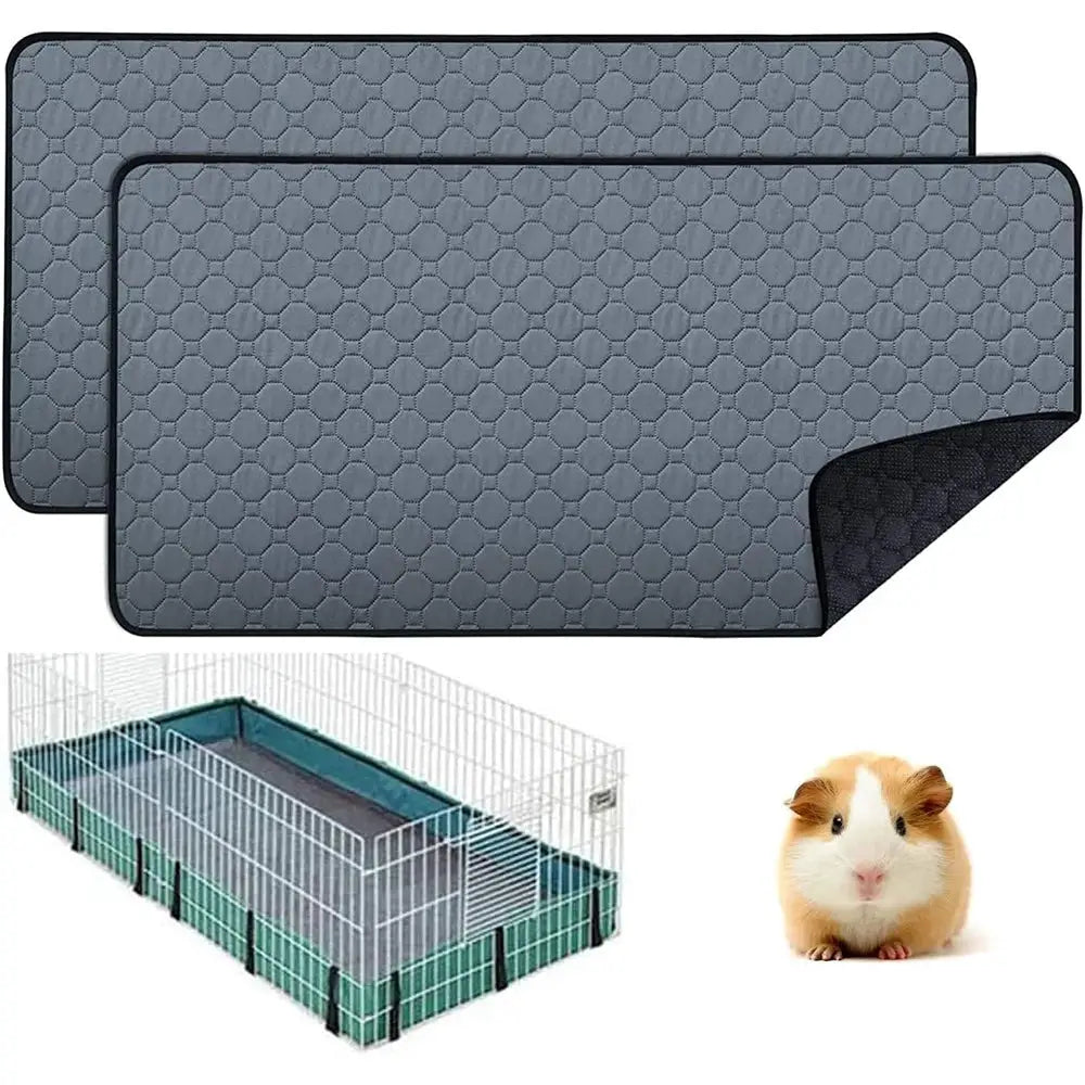 Guinea Pig Cage Lining Pads, washable non-slip urinary pads, 2-pack blue-gray by Simples Market