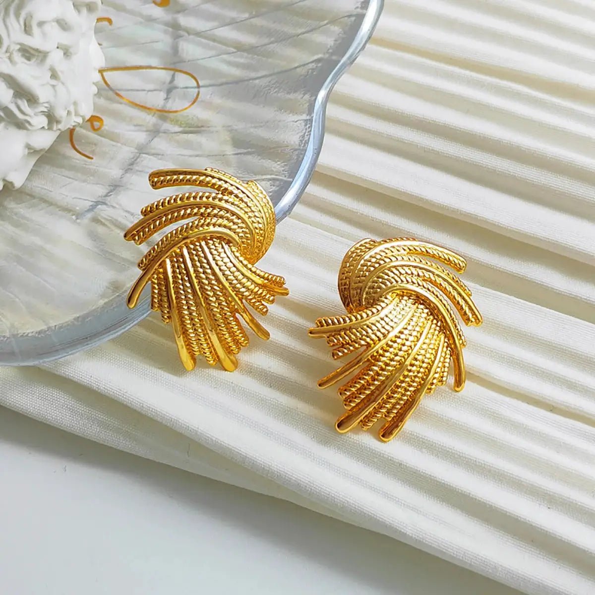 AENSOA Punk Irregular Metal Twist Geometric Drop Earrings For Women Gold Color Fashion Jewelry 2023 - Simples Market