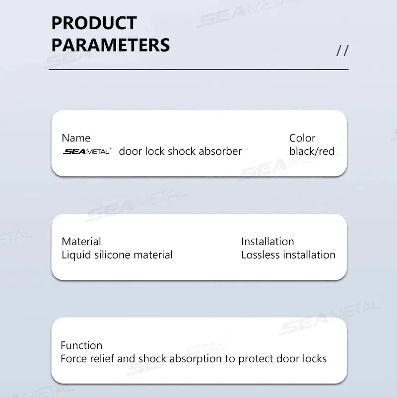 SEAMETAL door lock shock absorber, black/red, liquid silicone material; lossless installation, protects door locks.