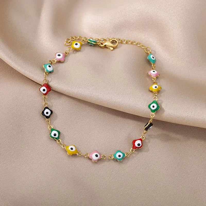 Gold Tone Stainless Steel Imitation Pearl Anklets for Women Beach Jewelry Chain Leg Bracelets Gift