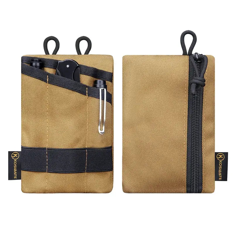 Kosibate Tactical EDC Molle Pouch Mini Wallet Card Holder Belt Waist Pack Durable Nylon Camping Hiking Hunting Outdoor