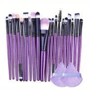 CosmoBeauty 20 Piece Makeup Brush Set Premium Synthetic Hair For Flawless Blending On Cheeks Eyes And Foundation