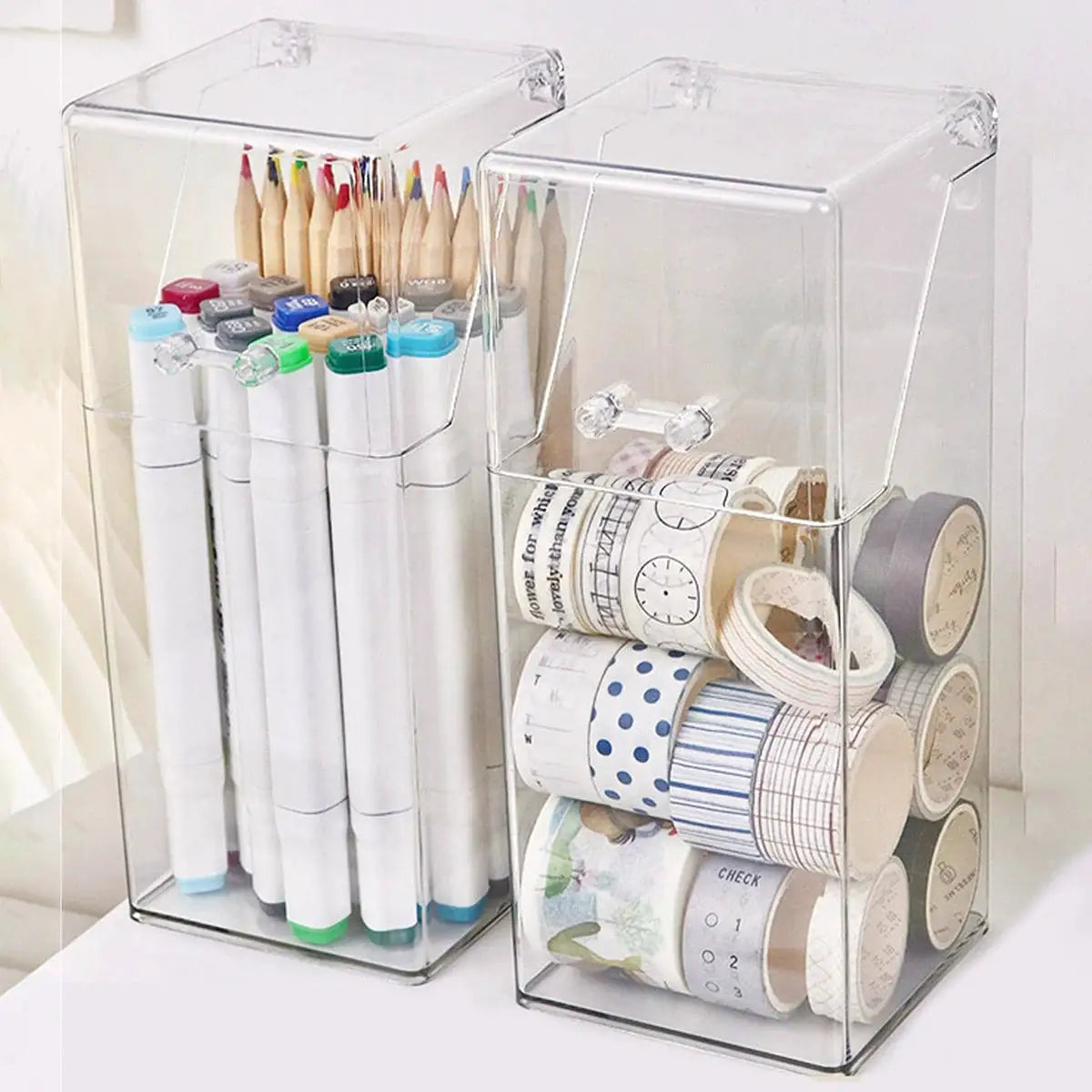 ClearView Transparent Makeup Brush Storage Box Durable Waterproof Organizer For Quick Cleaning And Easy Access