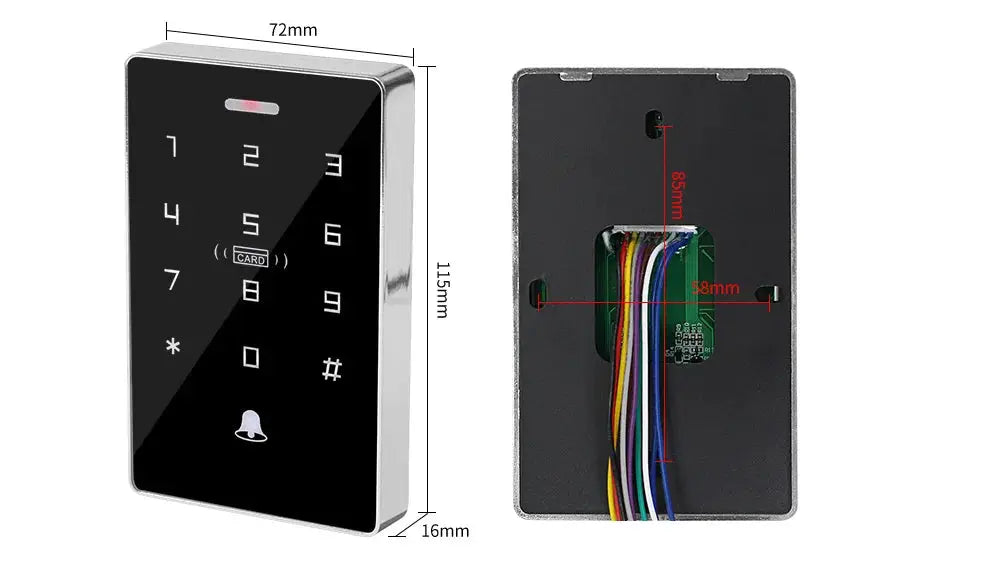 Simples Market outdoor access control keypad with waterproof RFID (125KHz/13.56MHz NFC) and 180kg maglock