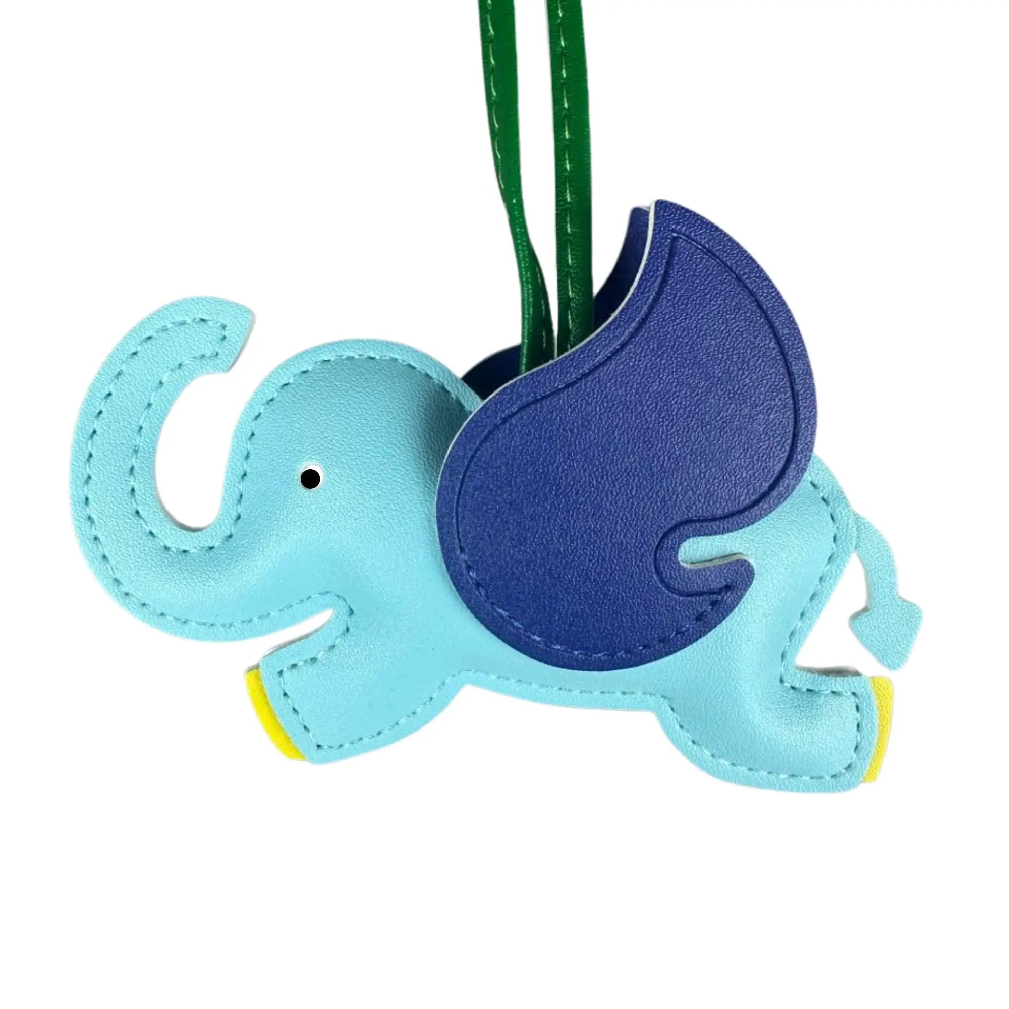 Elephant Bag Charm For Purse And Keys Multi Color PU Leather Accessory For Backpack