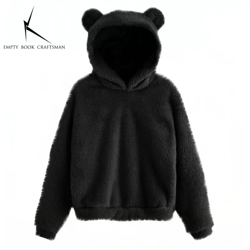 CozyNest Rabbit Ear Hoodie Sweatshirt For Women In Heavyweight Fleece Autumn Winter Warmth And Plush Comfort