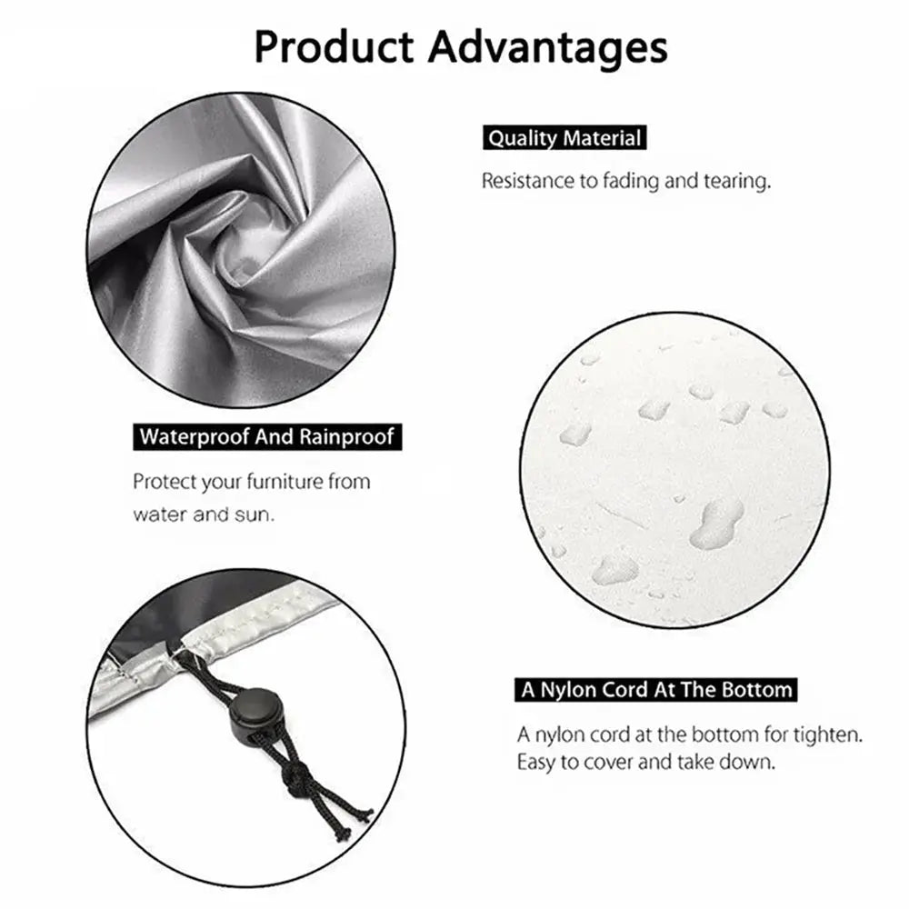 1 Piece Garden Furniture Cover; 210D Oxford cloth, waterproof and windproof UV protection, with bottom nylon cord
