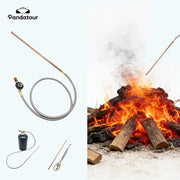 Pandatour hand-held charcoal fire igniter spray gun with copper nozzle and hose for outdoor grilling