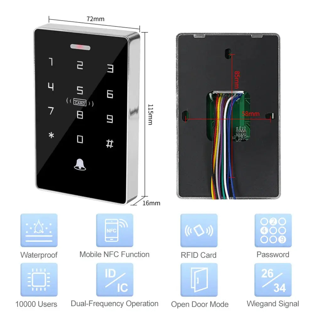 Simples Market outdoor access control keypad kit with RFID/NFC, 125kHz/13.56MHz, and 180kg electric maglock