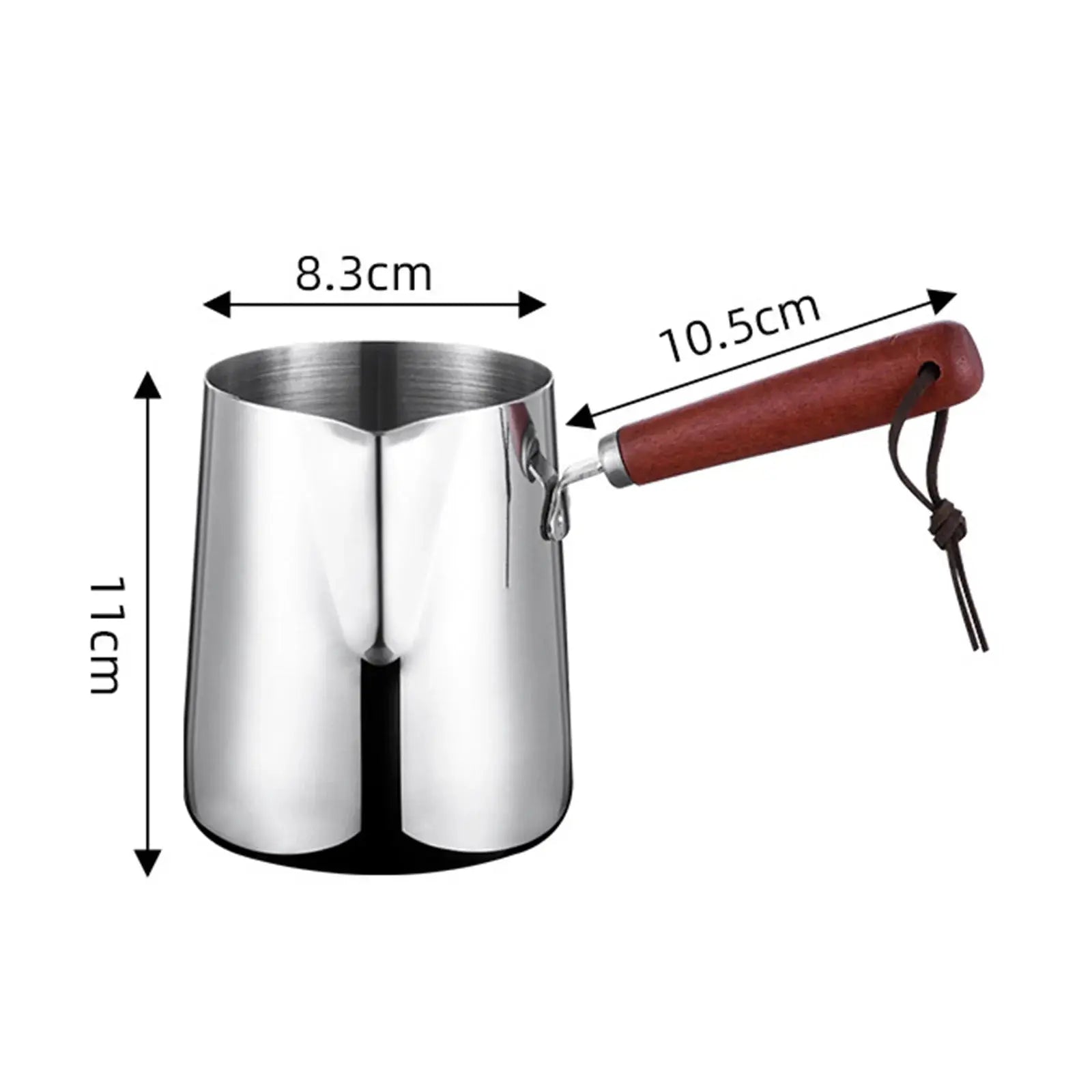 Stainless Steel Turkish Coffee Pot With Long Handle For Easy Pouring And Versatile Heating Milk Warmer