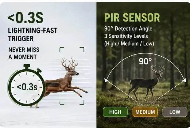 Simples Market Solar Wildlife 50MP 4K Trail Camera with Night Vision; waterproof, 0.3s trigger, 90° PIR sensor