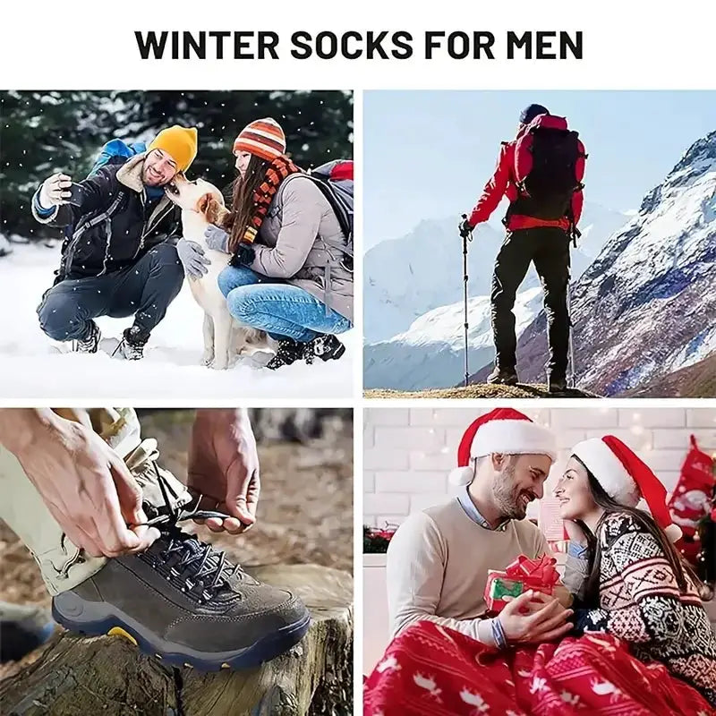 5 Pack Merino Wool Socks For Men Super Thick Thermal Hiking Socks For Cold Weather