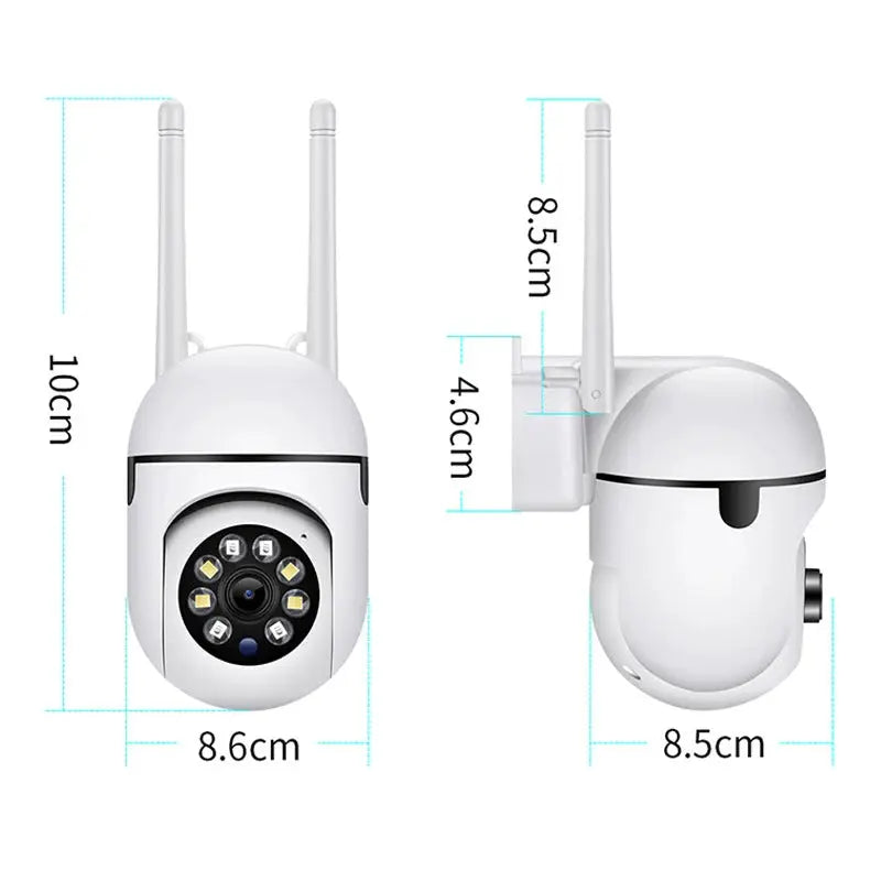 Simples Market 8MP WiFi IP PTZ security camera, white dome with 4x zoom and dual antennas