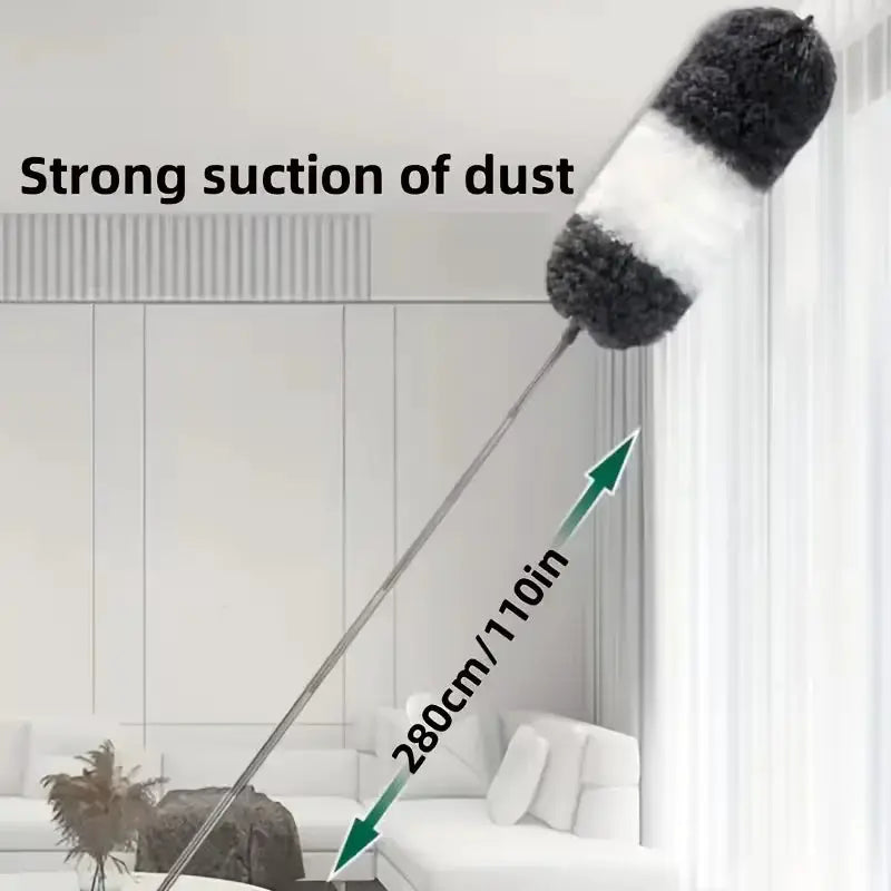 Simples Market Extendable Microfiber Duster Wand, 284 cm long retractable pole for high ceilings and furniture