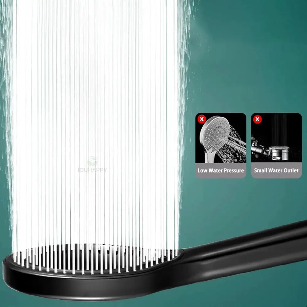 Ring-design high-pressure handheld shower head in black