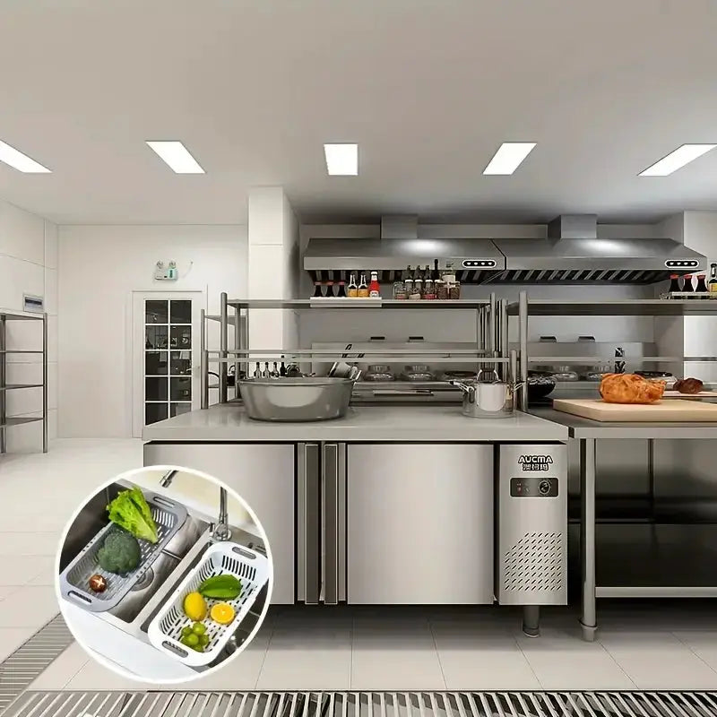 Simples Market stainless steel kitchen storage rack with retractable vegetable drain basket