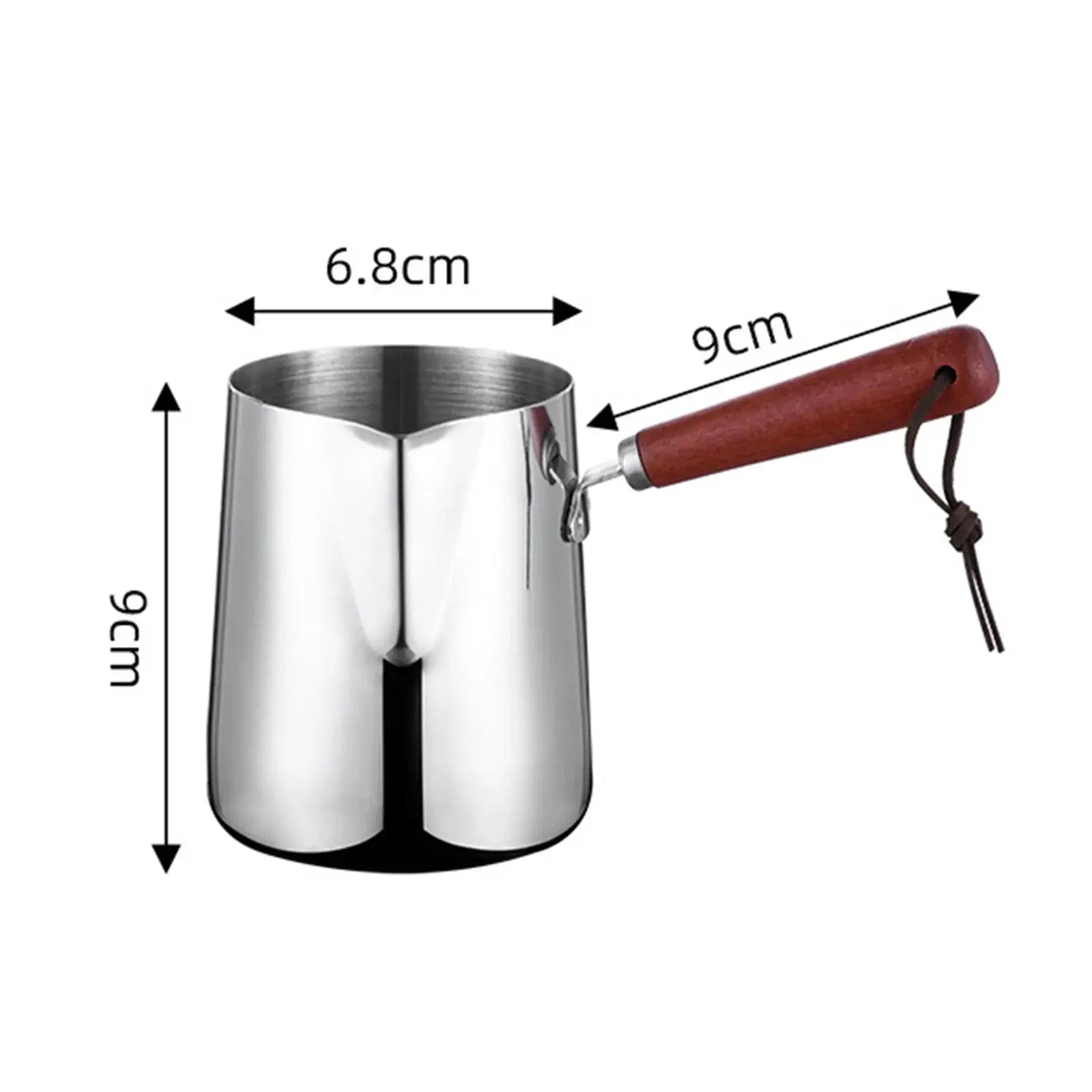 Stainless Steel Turkish Coffee Pot With Long Handle For Easy Pouring And Versatile Heating Milk Warmer