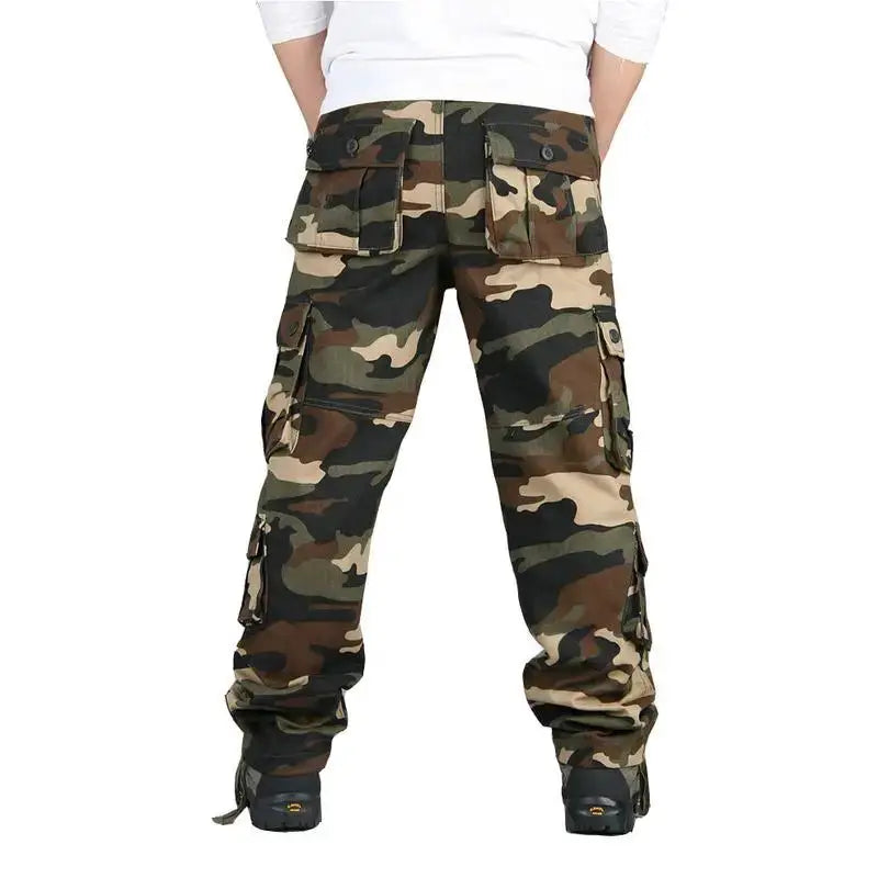 Simples Market men's camouflage tactical cargo pants in cotton with multiple pockets