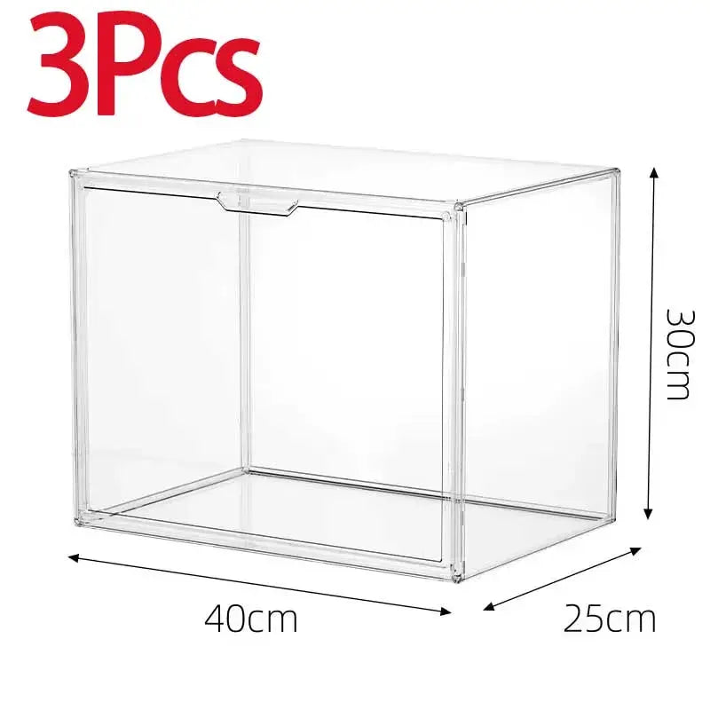 Transparent Storage Box Organizer for Books CDs Albums and Magazines Desktop Display Cabinet Dustproof