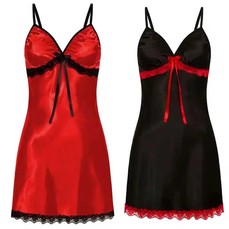 Aurora Lace Suspender Nightgown Plus Size Sleeveless V Neck Pajama Set Available In Multiple Colors