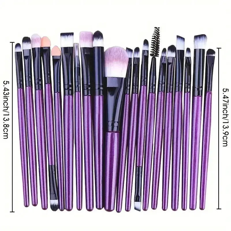 CosmoBeauty 20 Piece Makeup Brush Set Premium Synthetic Hair For Flawless Blending On Cheeks Eyes And Foundation