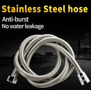 SUS 304 Stainless Steel Flexible Shower Hose 1.5 To 2 M Black Silver