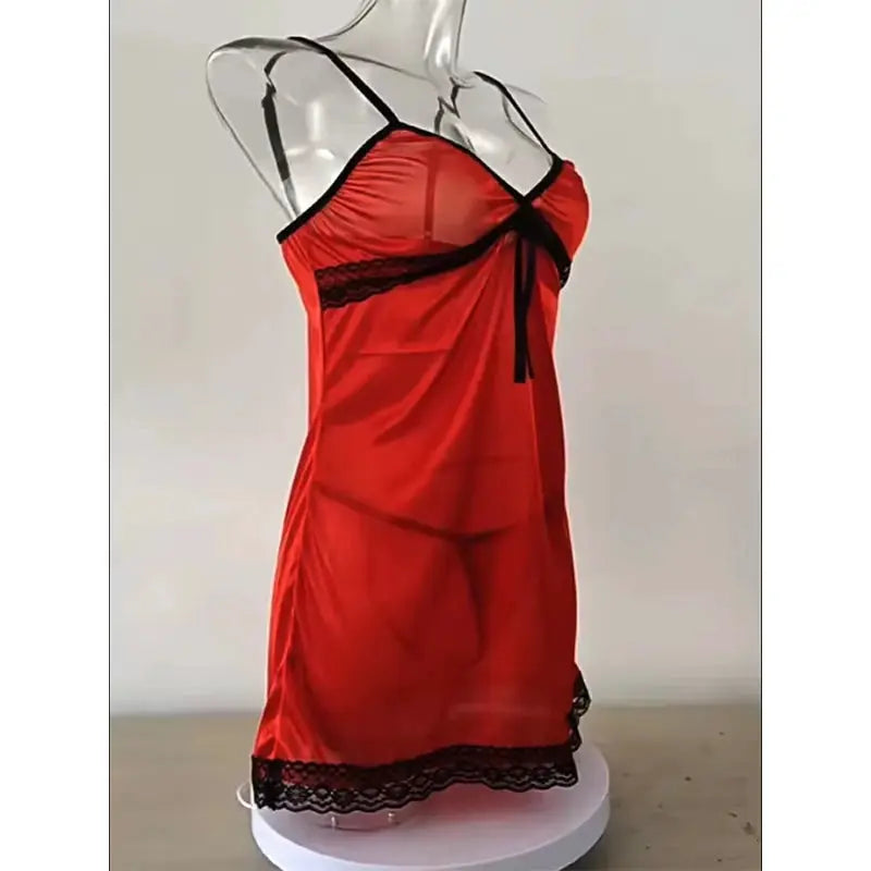 Aurora Lace Suspender Nightgown Plus Size Sleeveless V Neck Pajama Set Available In Multiple Colors