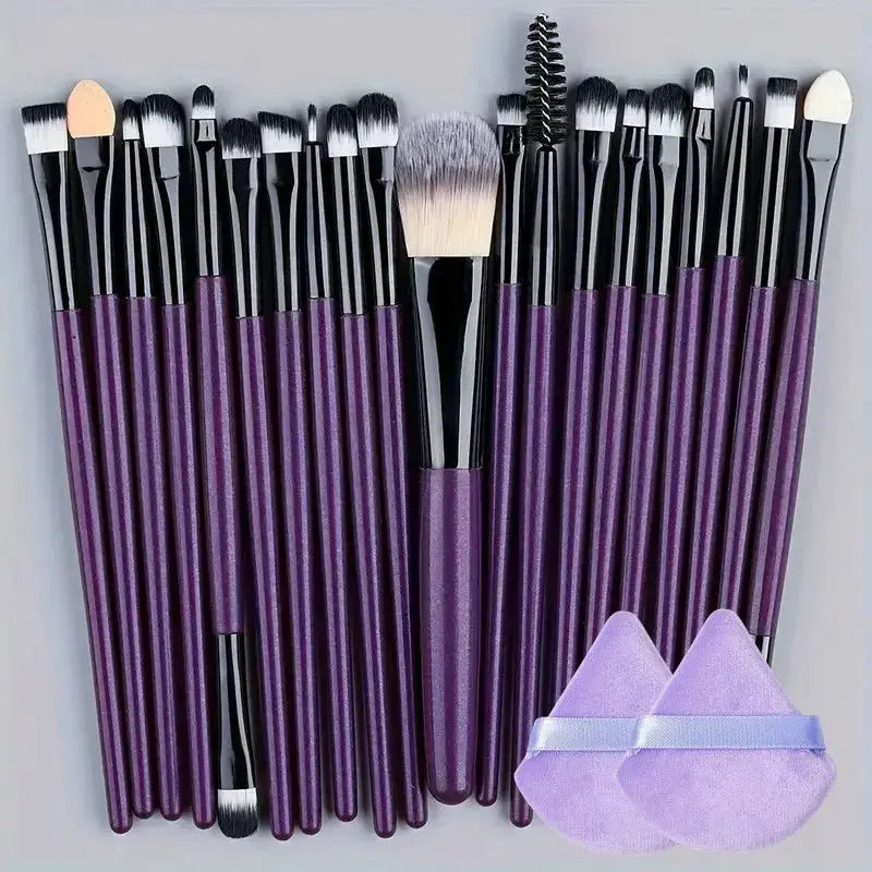 CosmoBeauty 20 Piece Makeup Brush Set Premium Synthetic Hair For Flawless Blending On Cheeks Eyes And Foundation