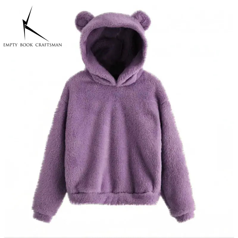 CozyNest Rabbit Ear Hoodie Sweatshirt For Women In Heavyweight Fleece Autumn Winter Warmth And Plush Comfort