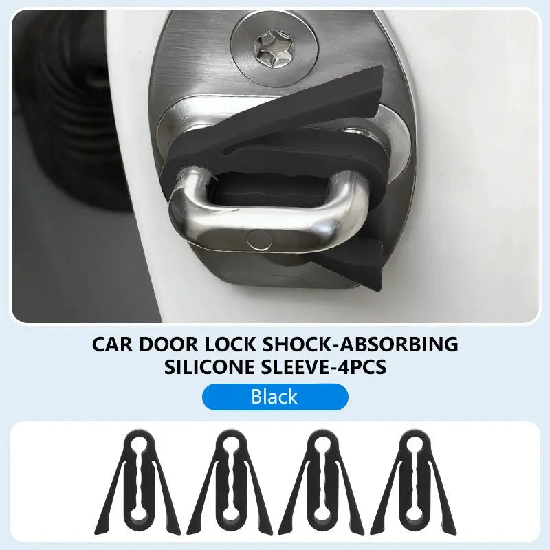 SEAMETAL car door lock shock-absorbing silicone sleeves, 4pcs, black