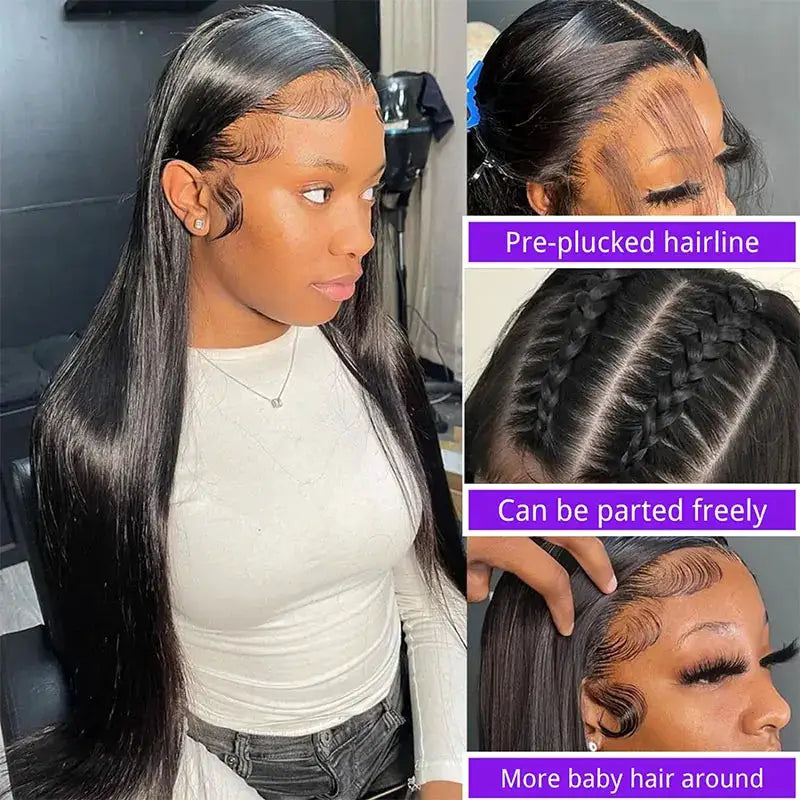 100 Percent Malaysia Remy Human Hair Lace Front Wig 13x6 Bone Straight 30 Inch 13x4 Lace Frontal Wig