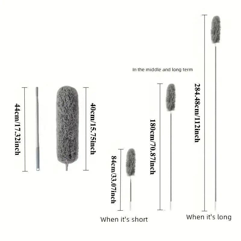 Extendable Microfiber Duster Wand, Simples Market, 284 cm retractable pole for ceilings, furniture and car interiors.