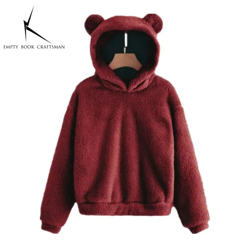 CozyNest Rabbit Ear Hoodie Sweatshirt For Women In Heavyweight Fleece Autumn Winter Warmth And Plush Comfort