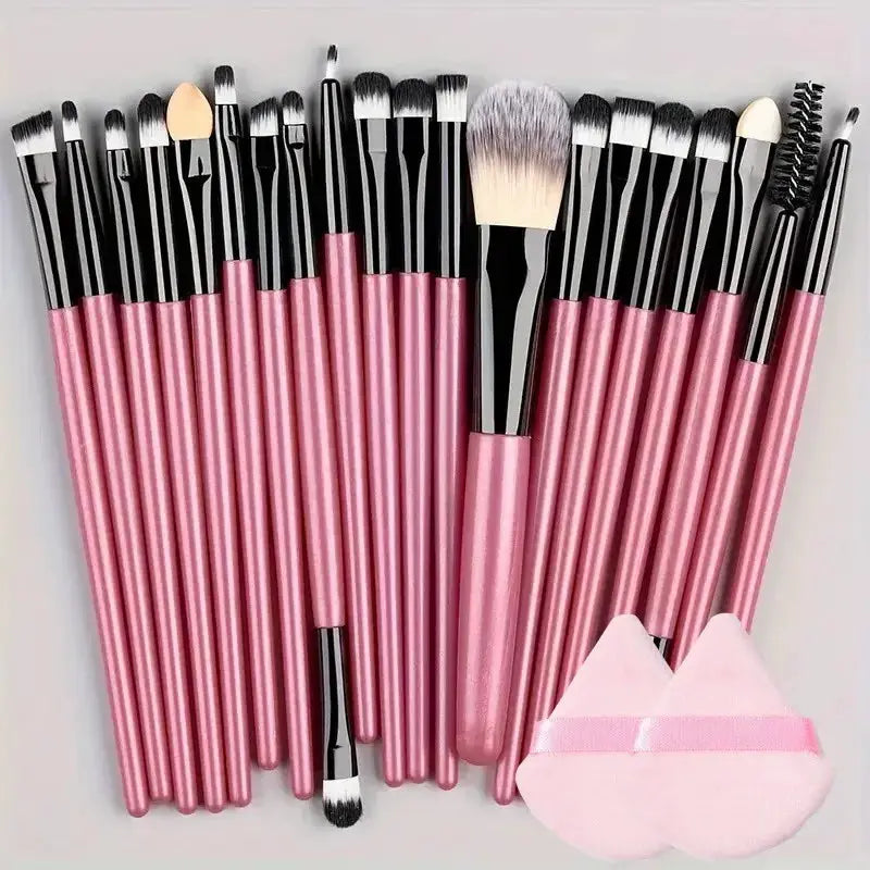 CosmoBeauty 20 Piece Makeup Brush Set Premium Synthetic Hair For Flawless Blending On Cheeks Eyes And Foundation