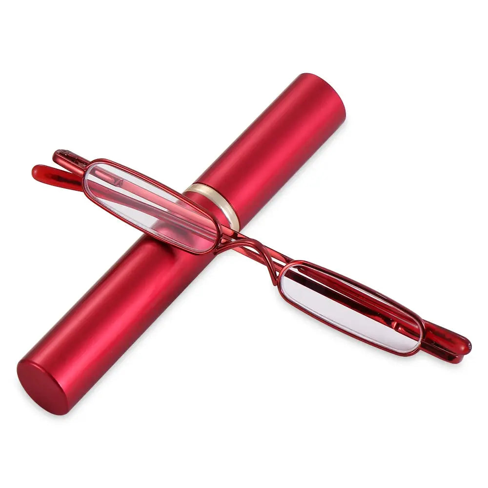 Elegant Reading Glasses Metal Frame Ultra Thin Design Lightweight Portable Mini Eyewear For Men And Women With Case