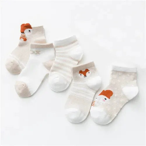 5 Pairs Baby Socks 0 To 24 Months Infants Cotton Mesh Boys Girls Newborn Toddler First Walkers Accessories Lawadka