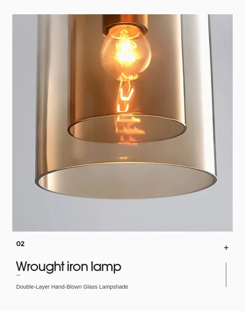 Led pendant lamp Nordic gray glass shade, modern hanging light for bedroom or dining E27 suspension