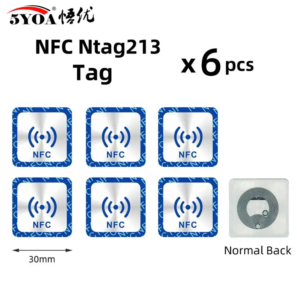 6 Pcs NFC Ntag213 Ntag215 Ntag216 Tags Sticker 13.56MHz Universal RFID Labels For Amiibo And More