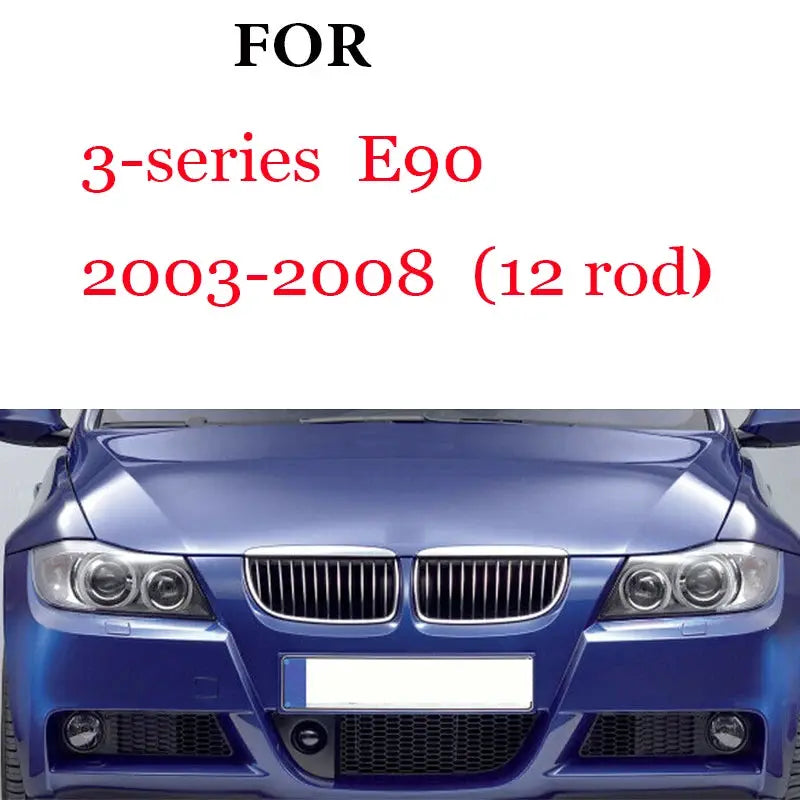 3Pcs Front Grille Trim Strips for BMW E90 2003-2008 blue car front view