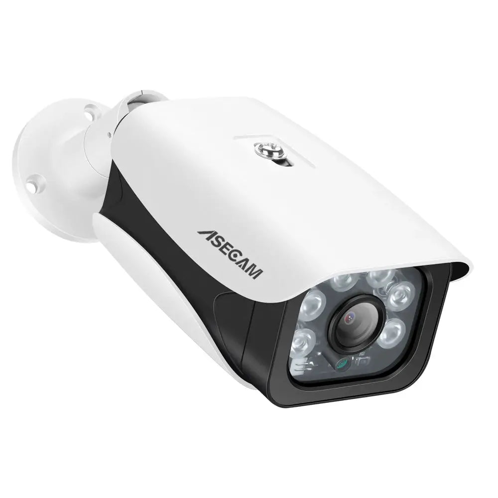 Asecam white outdoor bullet CCTV camera with IR LEDs, 8MP/4K, POE security camera