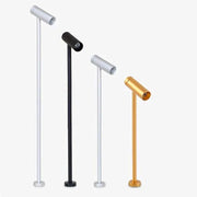 LED spotlight jewelry display lamp set 4-pack by Simples Market; upright post lights in silver, black, and gold finishes