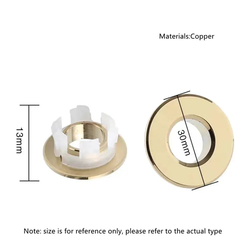 Copper overflow hole decorative cover ring for sinks, Simples Market, 1pc, 30mm inner diameter