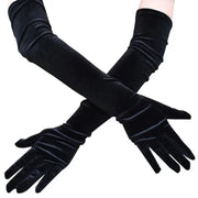 Velvet Gleam Luxury Velvet Evening Gloves For Women With Golden Accents Warm Autumn Winter Banquet Accessory