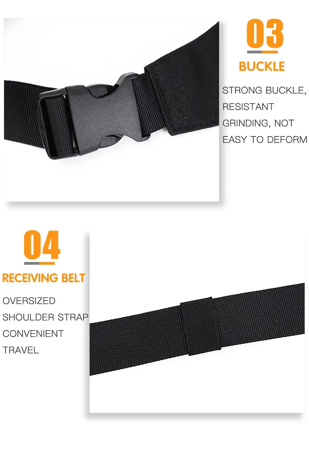 Simples Market TINYAT waist bag belt, black nylon strap with quick-release buckle