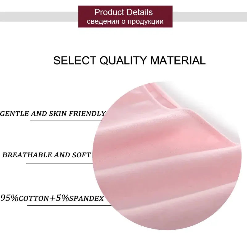 Pink low-waist cotton briefs for plus size (M-XXL); breathable 95% cotton + 5% spandex fabric