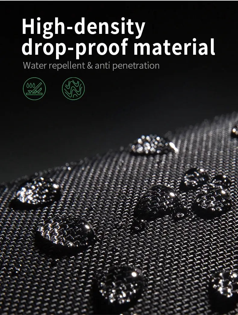 BANGE chest bag waterproof crossbody in black high-density fabric with water droplets