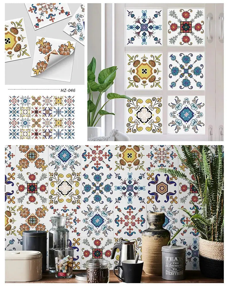 Tile sticker set 24pcs light-color waterproof self-adhesive wall decals by Simples Market for kitchen and bathroom
