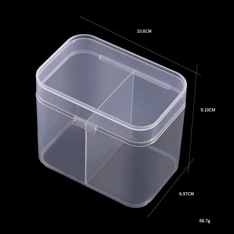 NailMate Clear Nail Art Organizer Case Dual Compartments For Cotton Pads And Remover Storage