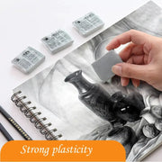 Soft gray rubber eraser by Simples Market for drawing; multiple erasers shown