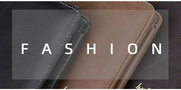 Men's PU leather zipper wallets by Simples Market, two in black and brown